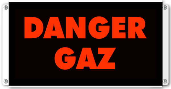 afficheur lumineux de signalisation Entrée interdite fuite de gaz
