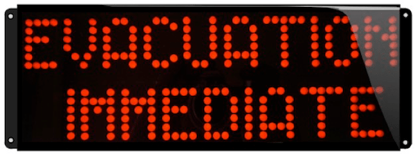 afficheur lumineux etanche evacuation immediate