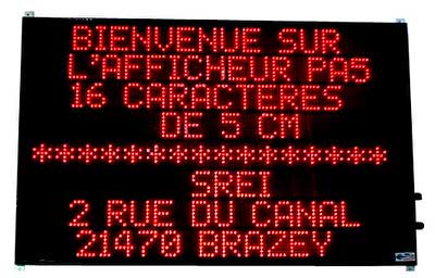 panneau lafficheur umineux a texte 7 lignes